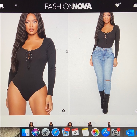 Fashion Nova Bodysuit - Lace it up - Picture 1 of 5